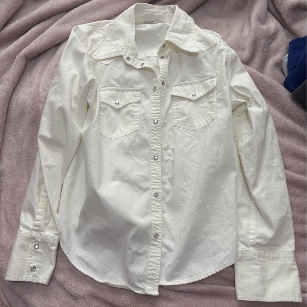 ⭐️Banana Republic white jean jacket women’s XL